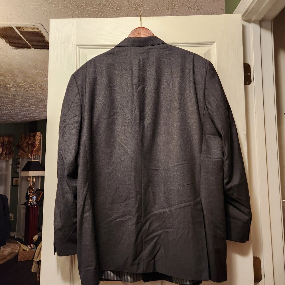 Giorgio fiorelli men's charcoal 65%polyester 35%viscose sport coat jacket blazer - Picture 4 of 6